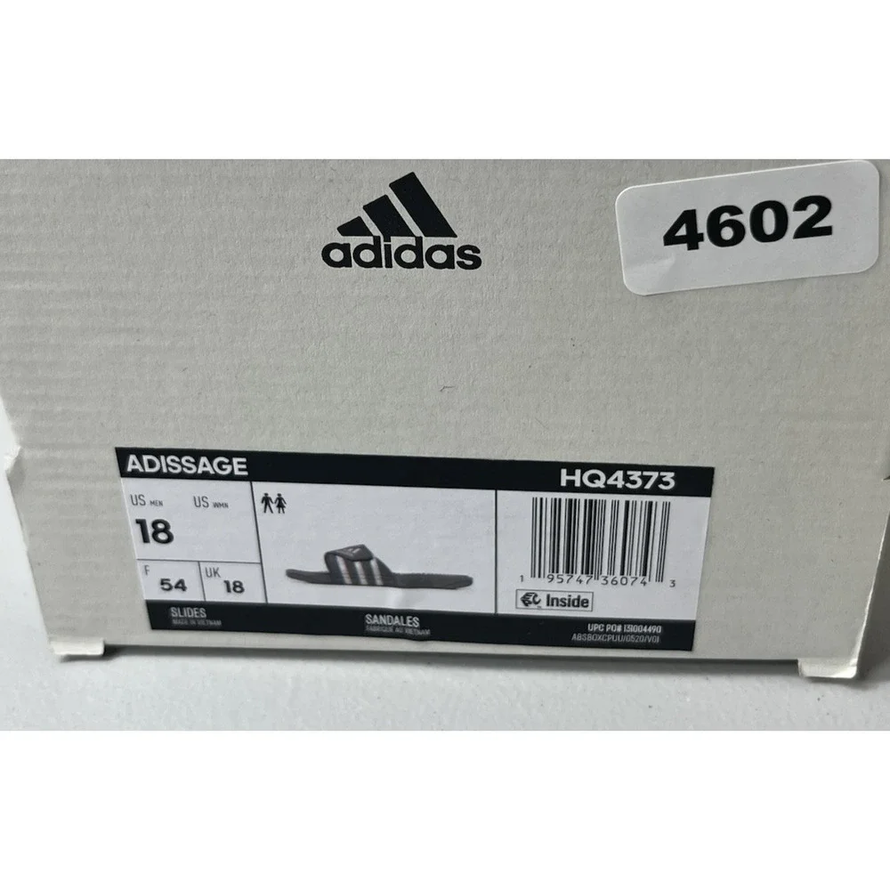 Adidas Addisage Sandals Mens 18 Gray White Slip On Locker Room Water Slides